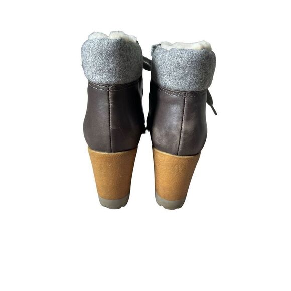 Cole Haan Platform Gray Suede Leather Ankle Wedge Boots size 8.5 - Picture 3 of 11